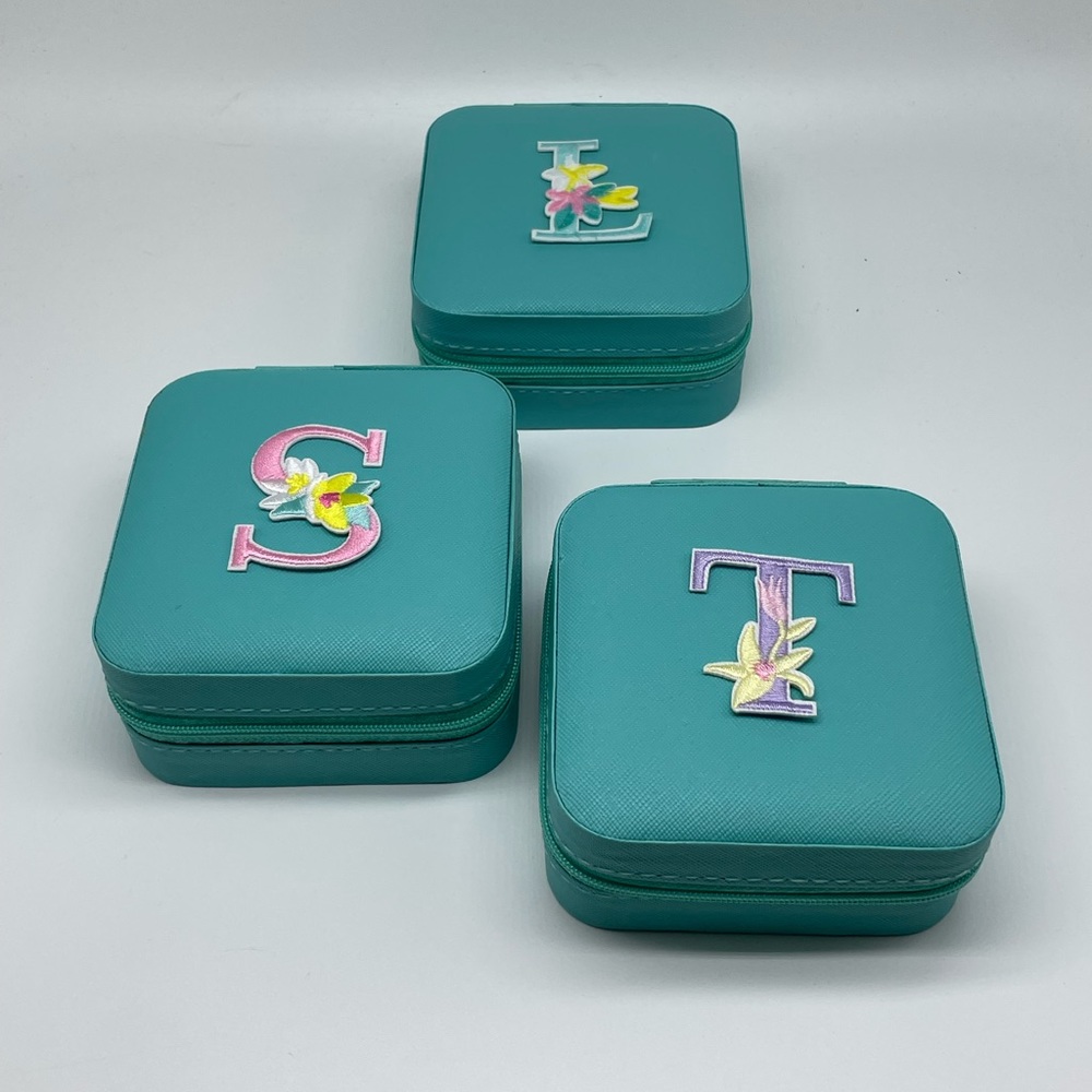 One Personalized Mint Blue Green Small Jewelry Box